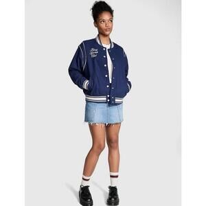 Victorias Secret PINK Varsity Jacket Midnight Blue L